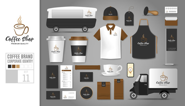 Corporate identity template Set 11. Logo concept for coffee shop, cafe, restaurant.