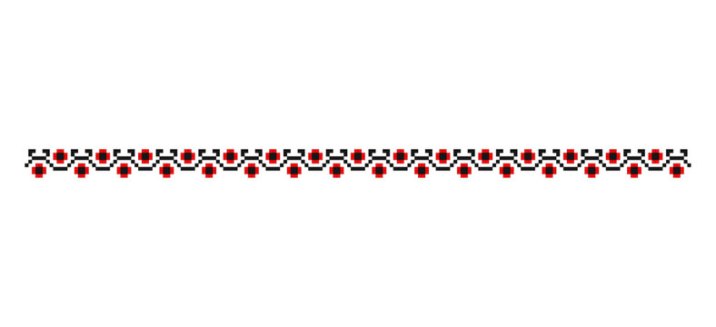 Traditional Romanian folk art knitted embroidery pattern