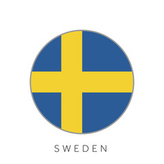 Sweden flag round circle vector icon