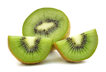 slices of kiwi on a white
