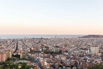Fototapeta na wymiar barcelona city panorama