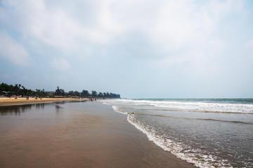 Sandy tropical beach in summer day