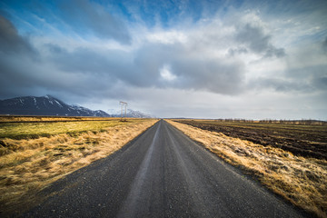 Fototapeta na wymiar Empty road in Iceland