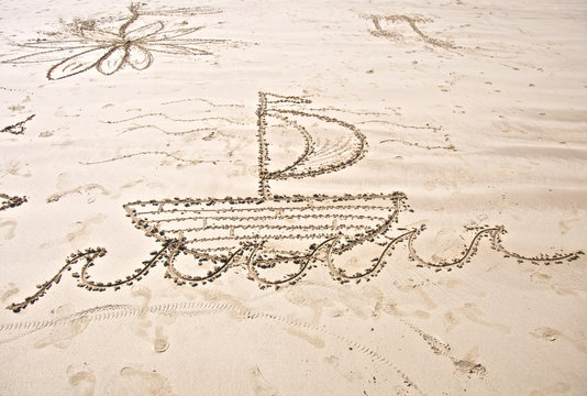 Drawing of Boat on Beach