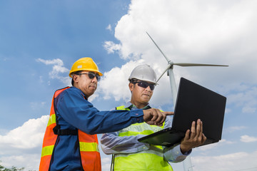 , Male Architect and Engineer use Laptop computer