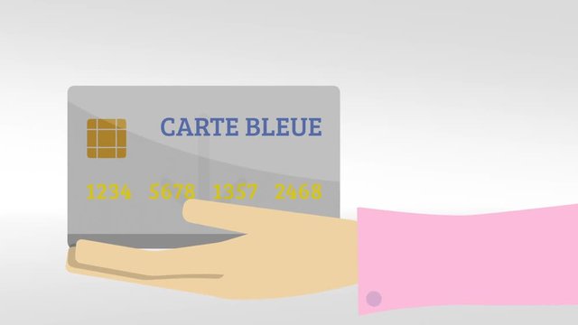 carte bleue main de femme