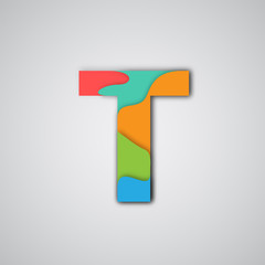 Colorful papercut layered character, vector.