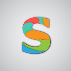 Colorful papercut layered character, vector.