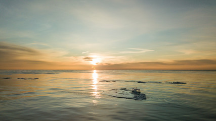 Winter sunset, Saulkrasti, Baltic Sea.