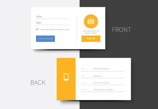 Business Card Layout with Light Orange Accents 1