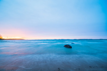 Fototapeta na wymiar Blue sea around sunset time