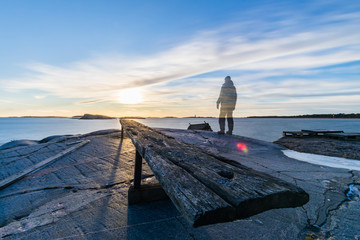 Traveller looking at new horizons