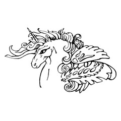 Picture of a unicorn. Vector illustration.