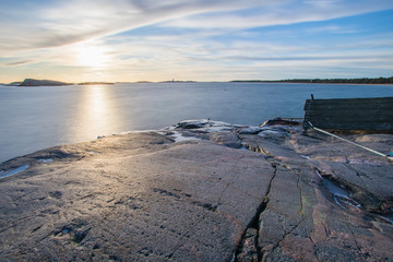 Sun, sea and wooden structure