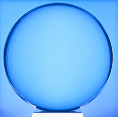 Crystal ball against a blue background.