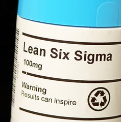 The popular business concept of Lean Six Sigma in tablet form.