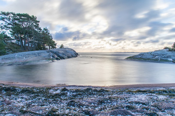Beach, clouds and sun, winter