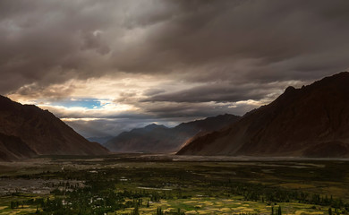 Sunset in Nubra Valley, North India