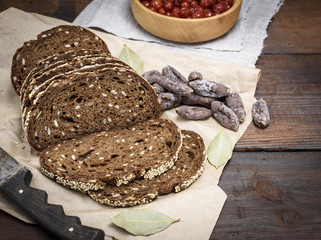 bread from rye flour and with sunflower seeds