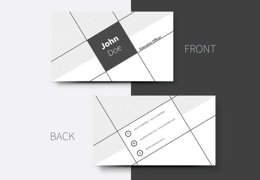 Tilted Grayscale Business Card Layout 1
