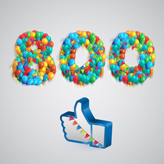 Number of likes made by balloon, vector illustration