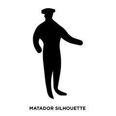 matador silhouette on white background