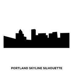 Fototapeta premium portland skyline silhouette on white background