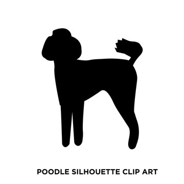 poodle silhouette clip art on white background