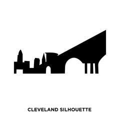 cleveland silhouette on white background - obrazy, fototapety, plakaty