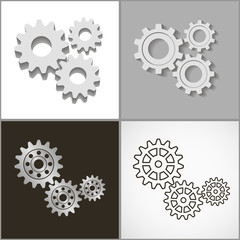 Set of gears. Vector illustration.