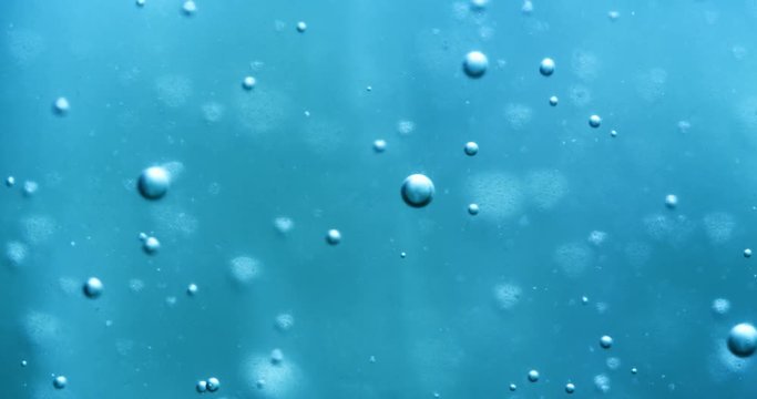 Extreme macro of bubbles in  jello cream (gel). 4k. Micro. Closeup.