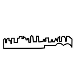 san diego skyline silhouette outline on white background