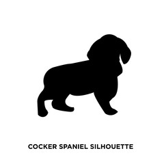 cocker spaniel silhouetteon white background