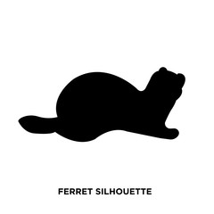 ferret silhouette on white background