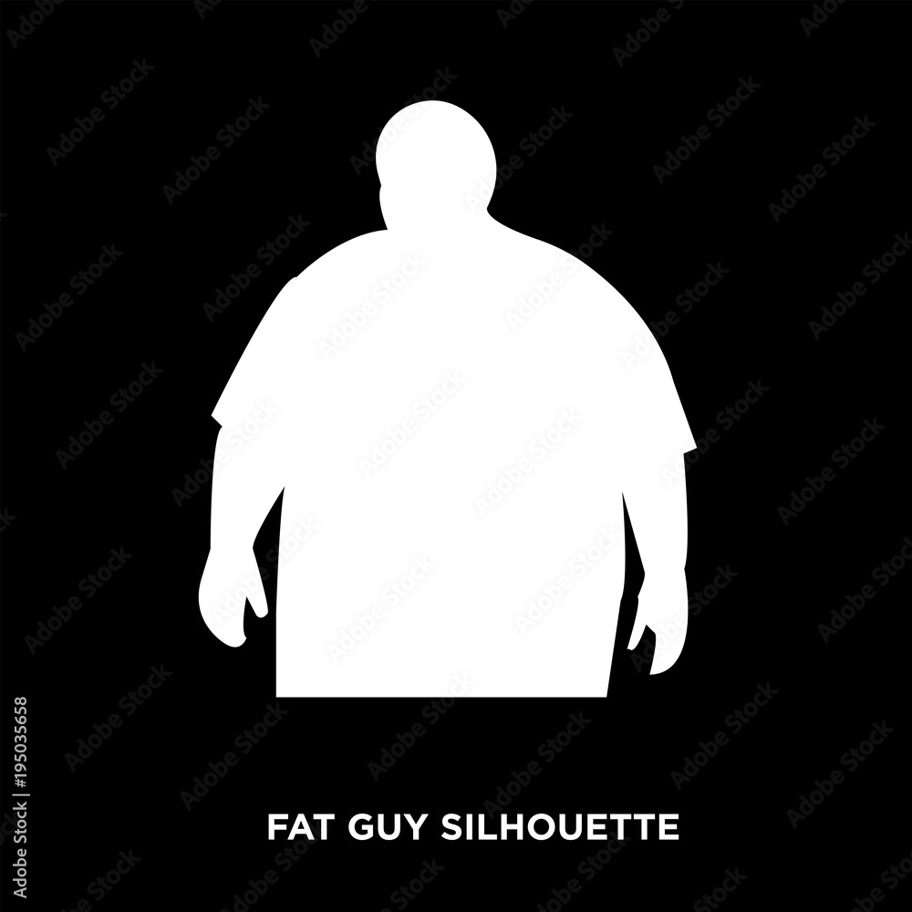 Canvas Prints white fat guy silhouette on black background