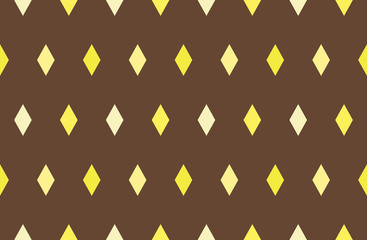 Golden rhombuses on brown background seamless pattern. Geometric creative design for background, backdrop, textile and fabric