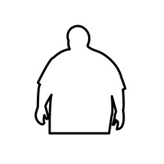 Obraz premium fat guy silhouette outline on white background