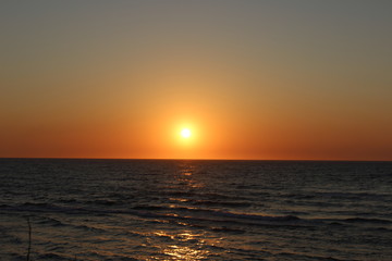 water sea sunset sky sun