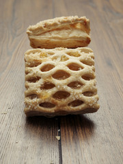 Apple lattice on a wooden surface, 