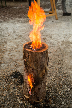 Schwedenfeuer Holzfackel