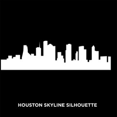 Fototapeta premium white houston skyline silhouette on black background