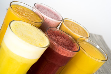 shakes of different flavors and colors