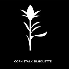 white corn stalk silhouette on black background