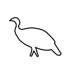 turkey silhouette clip art outline on white background