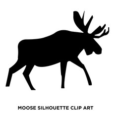 moose silhouette clip art on white background