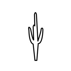 cactus silhouette clip art outline on white background