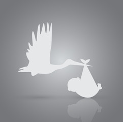 Fototapeta premium Baby Stork Illustration
