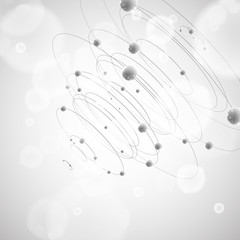 Circles on gray background, vector.