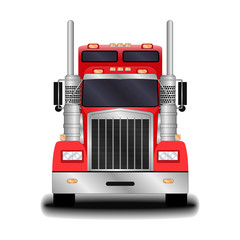 realistic truck. front view.