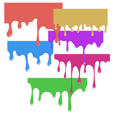 A set of dripping paints. Vector illustration